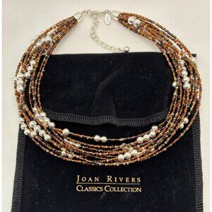Joan Rivers Classics Collection Multistrand Beaded Necklace W/ Silver Accents